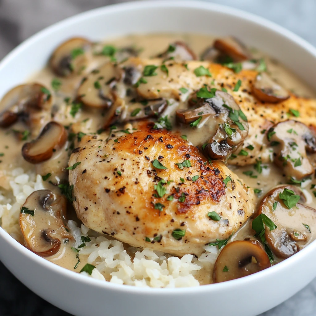 Creamy Mushroom Chicken and Rice