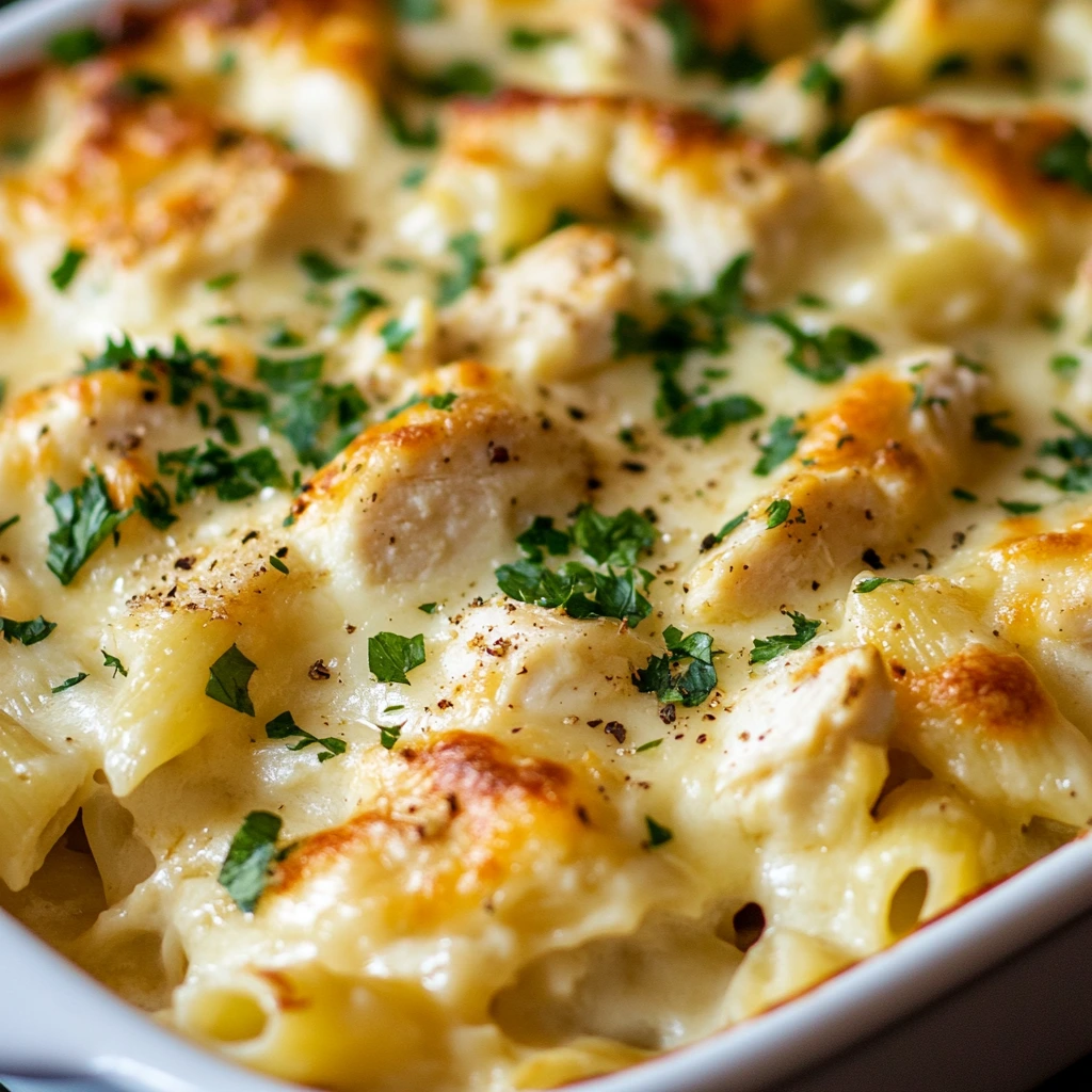 Chicken Pasta Alfredo Casserole