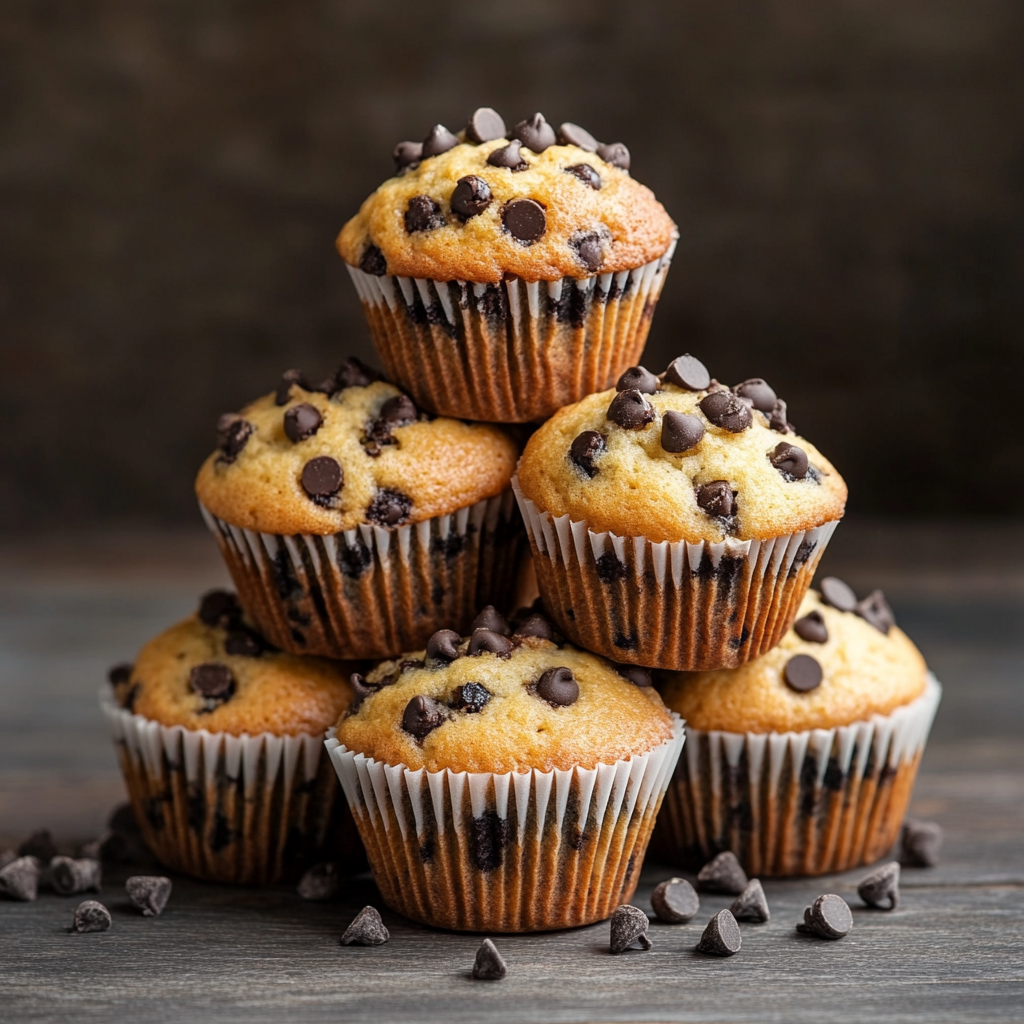 Chocolate Chip Muffins with Greek Yogurt 