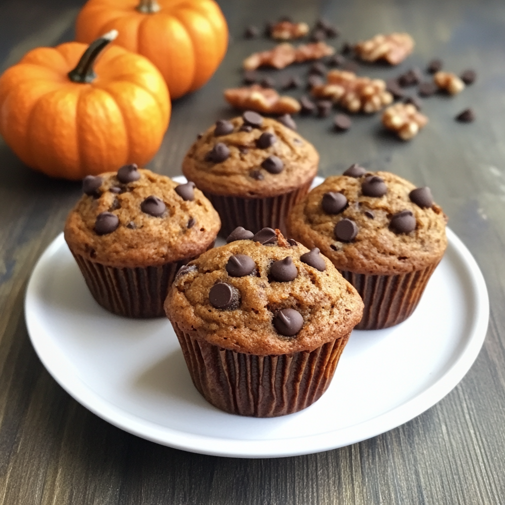  Chocolate Chip Pumpkin Spice Muffins