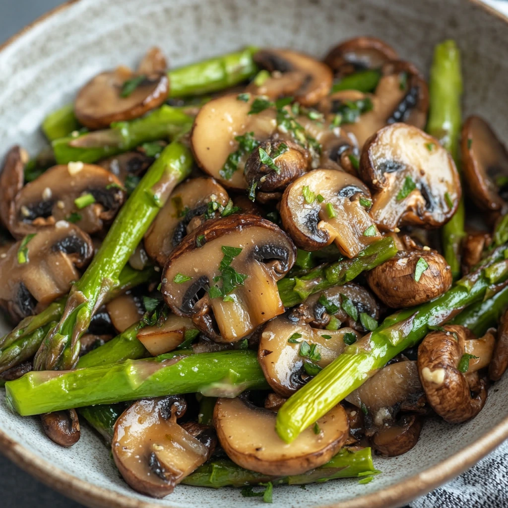 Sautéed Asparagus and Mushrooms