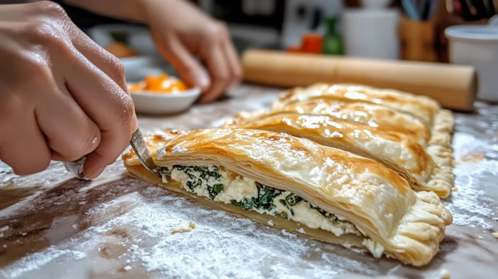 cheese and spinach stuffed pastry 