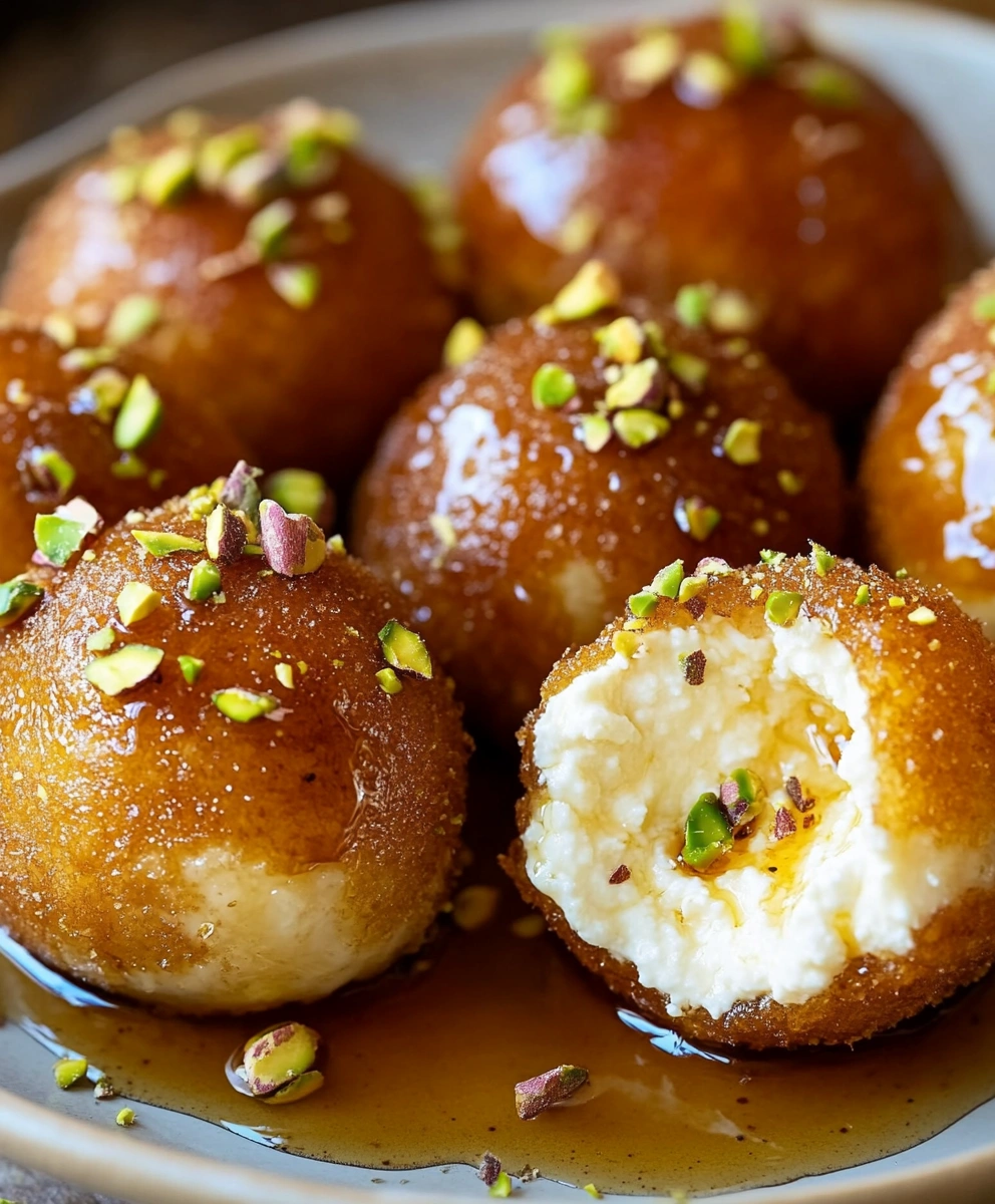 Ricotta Pistachio Honey Bites