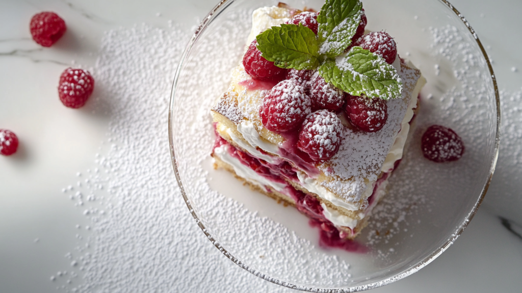 serving raspberry tiramisu