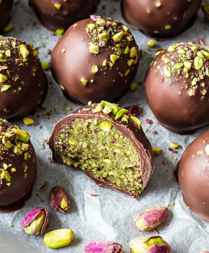 Chocolate Balls with Pistachio Kunefe Filling