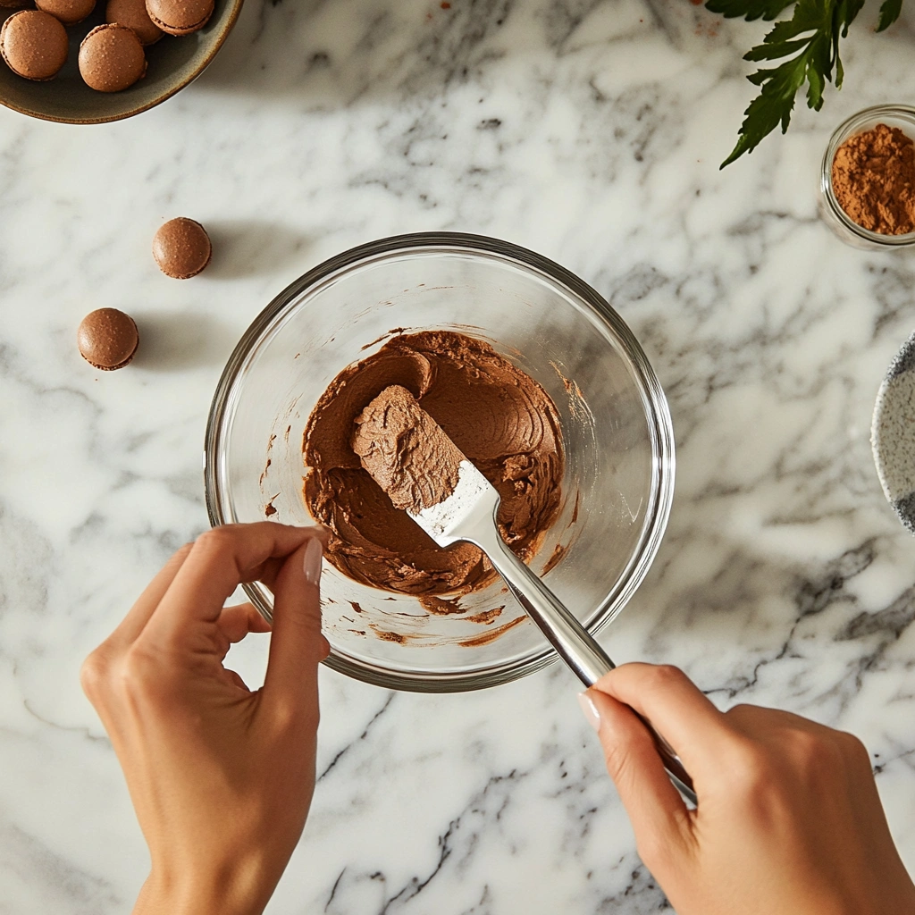 Dark Chocolate Raspberry Macarons