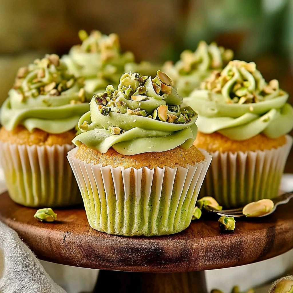 Pistachio Cupcakes with Vanilla Buttercream Frosting