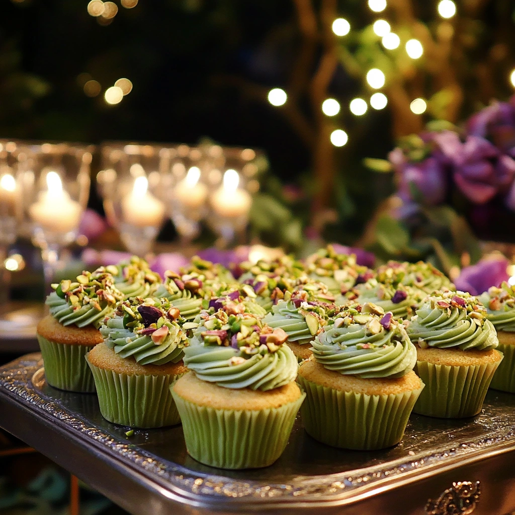 Pistachio Cupcakes with Vanilla Buttercream Frosting