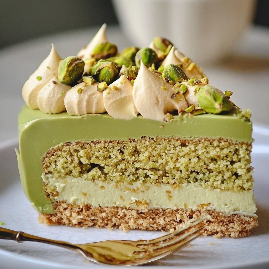 Pistachio Dacquoise Cake