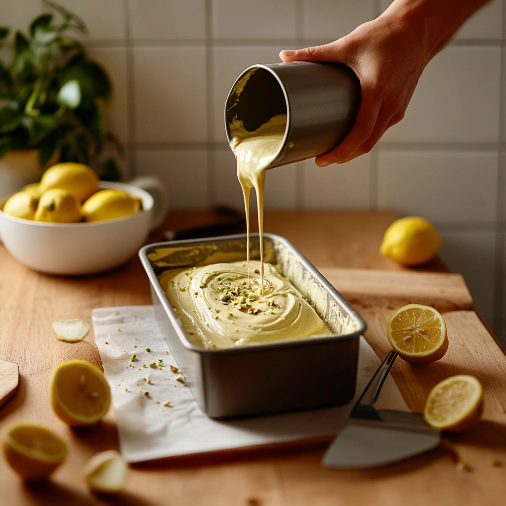 Pistachio Lemon Cake Loaf