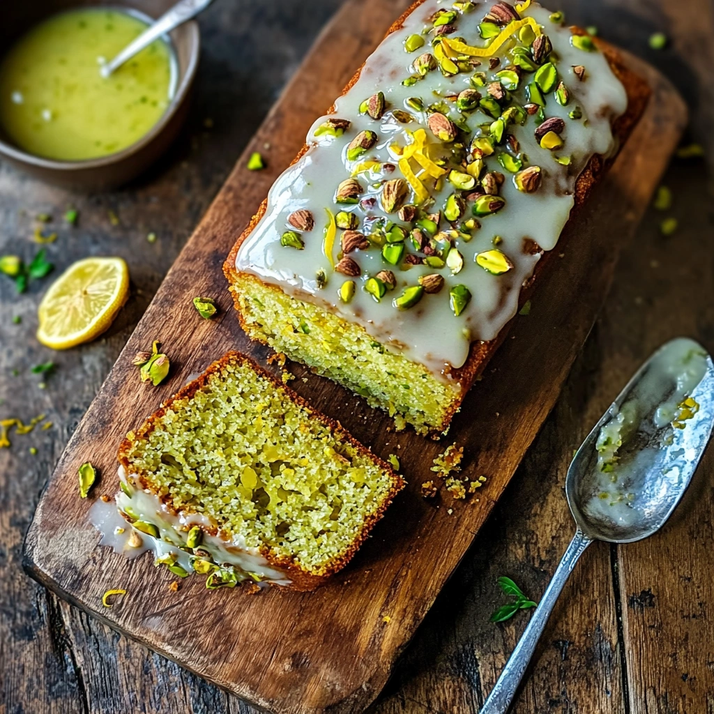 Pistachio Lemon Cake Loaf