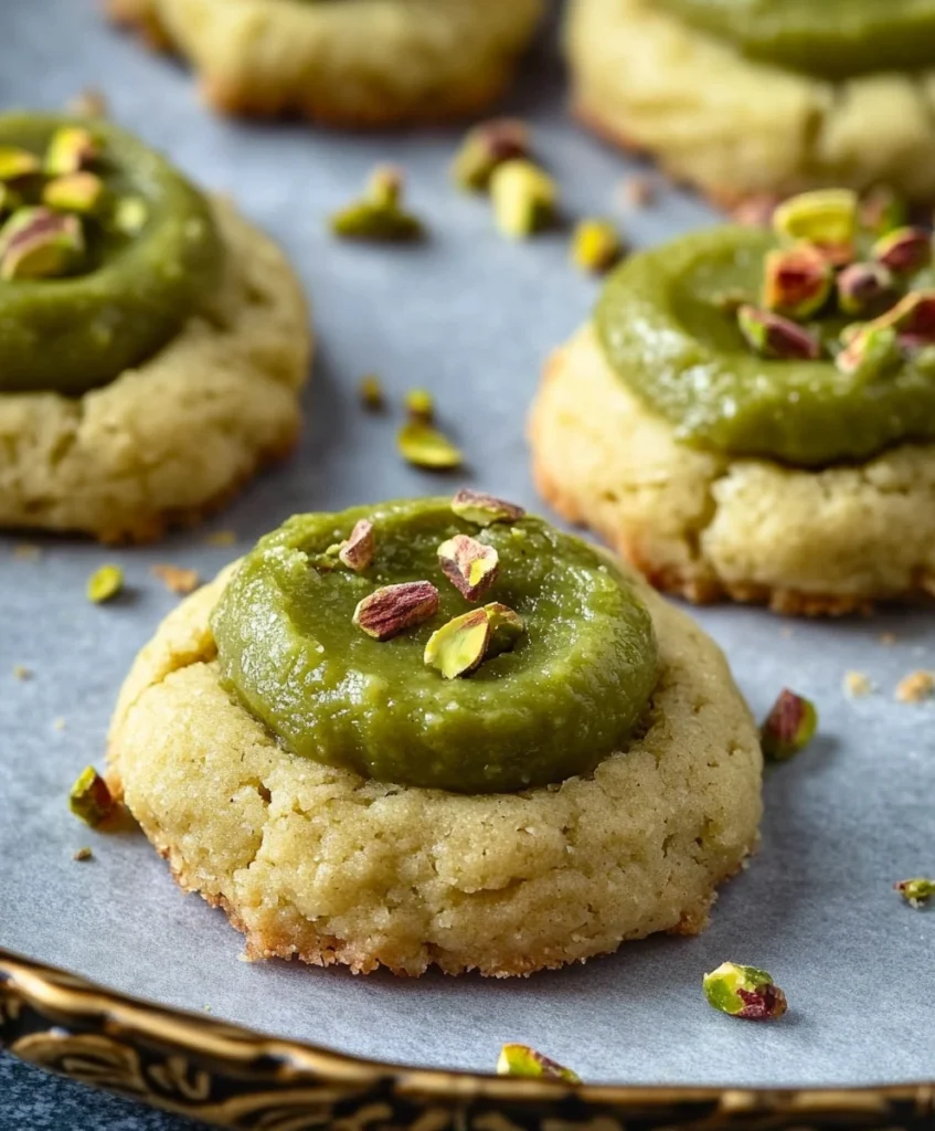 Vegan Pistachio Thumbprint Cookies