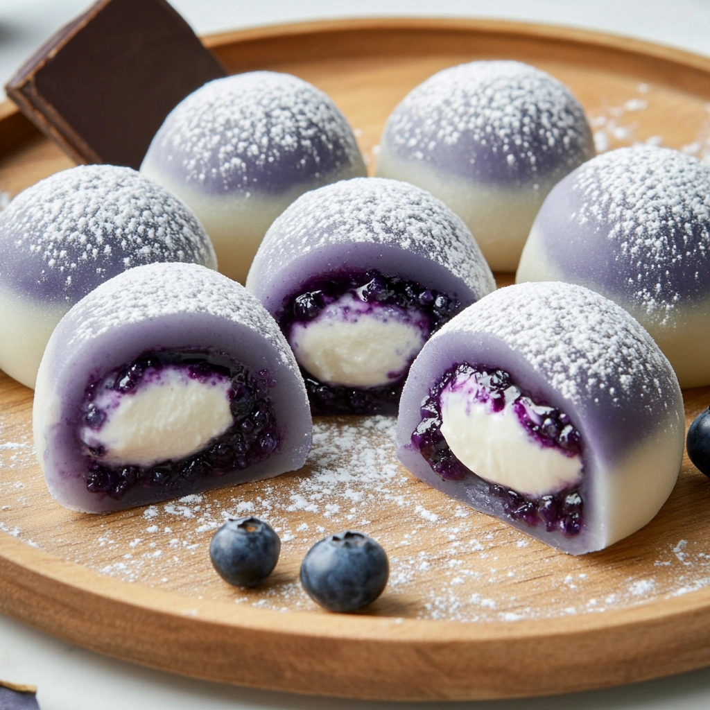Blueberry Cream Mochi Buns