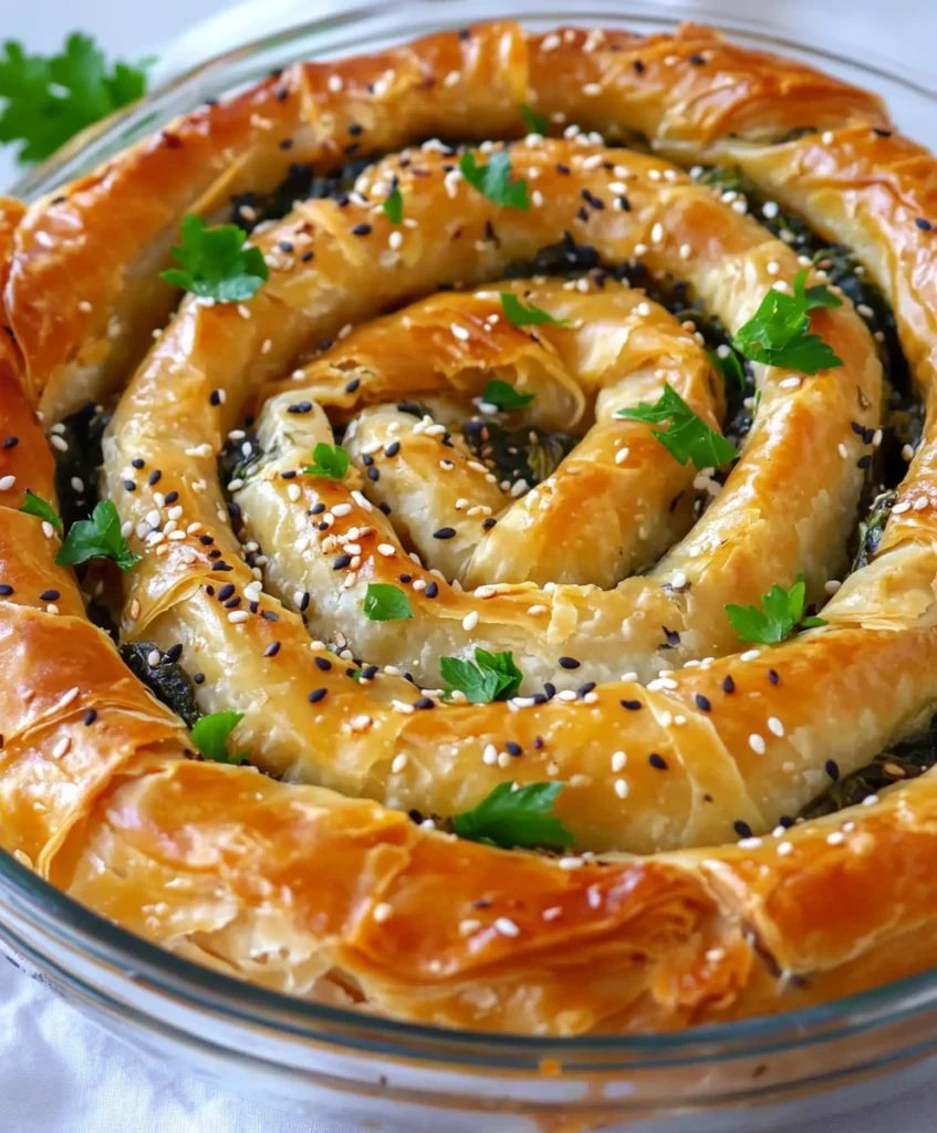 Flaky Spanakopita Spiral