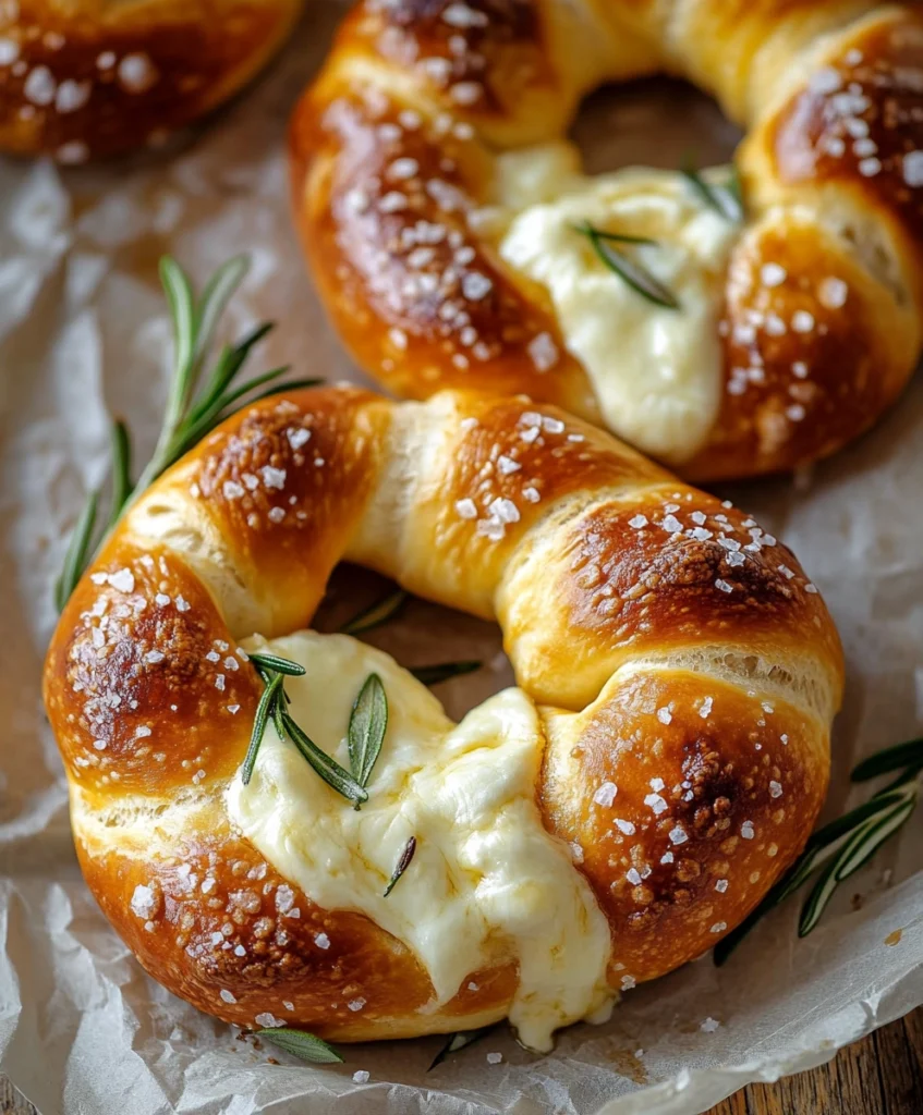 Mozzarella Stuffed Soft Pretzels