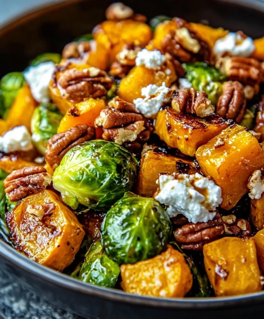 Roasted Butternut Squash and Brussels Sprouts