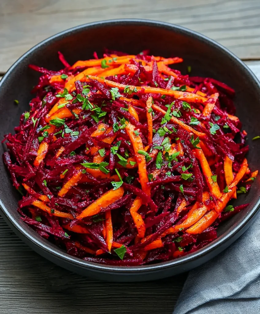 Simple No-Cook Grated Beet & Carrot Salad