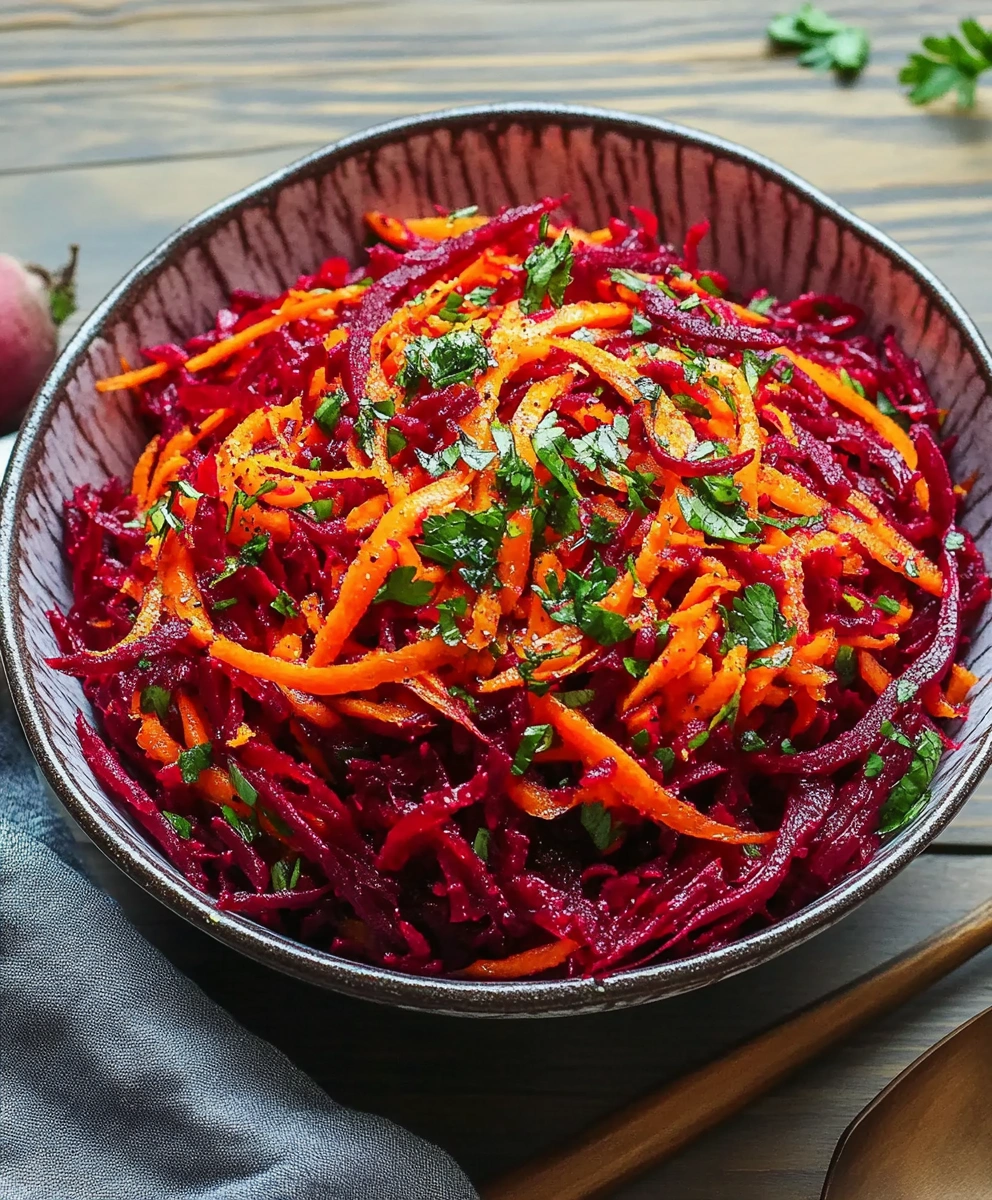 Simple No-Cook Grated Beet & Carrot Salad