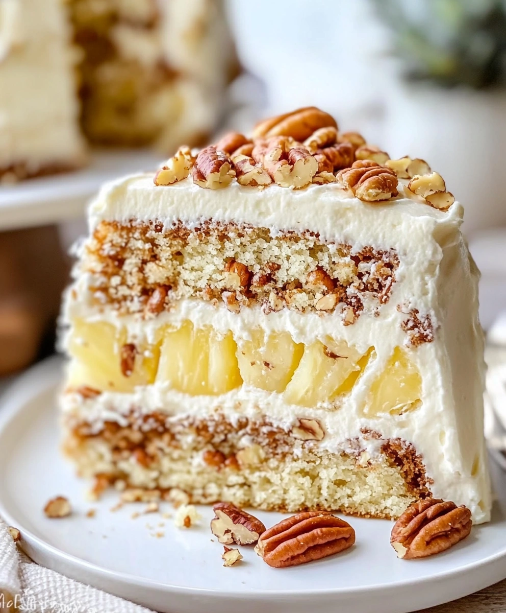 Southern Creamy Pineapple Pecan Cak