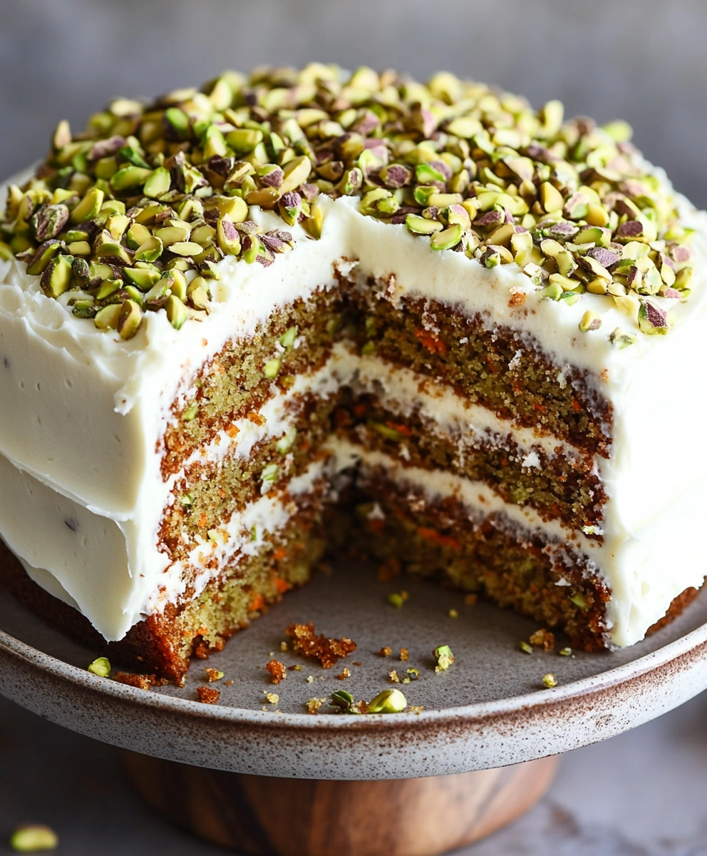 Vegan Carrot Pistachio Cake