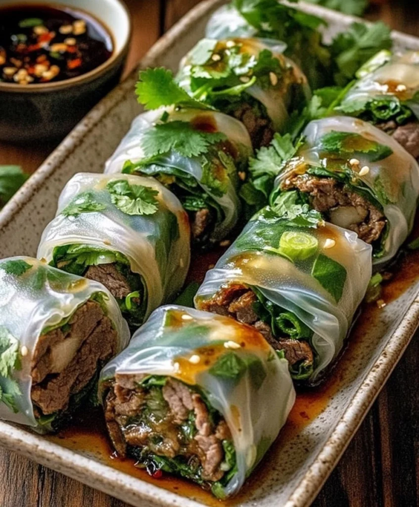 Thai Basil Beef Rolls