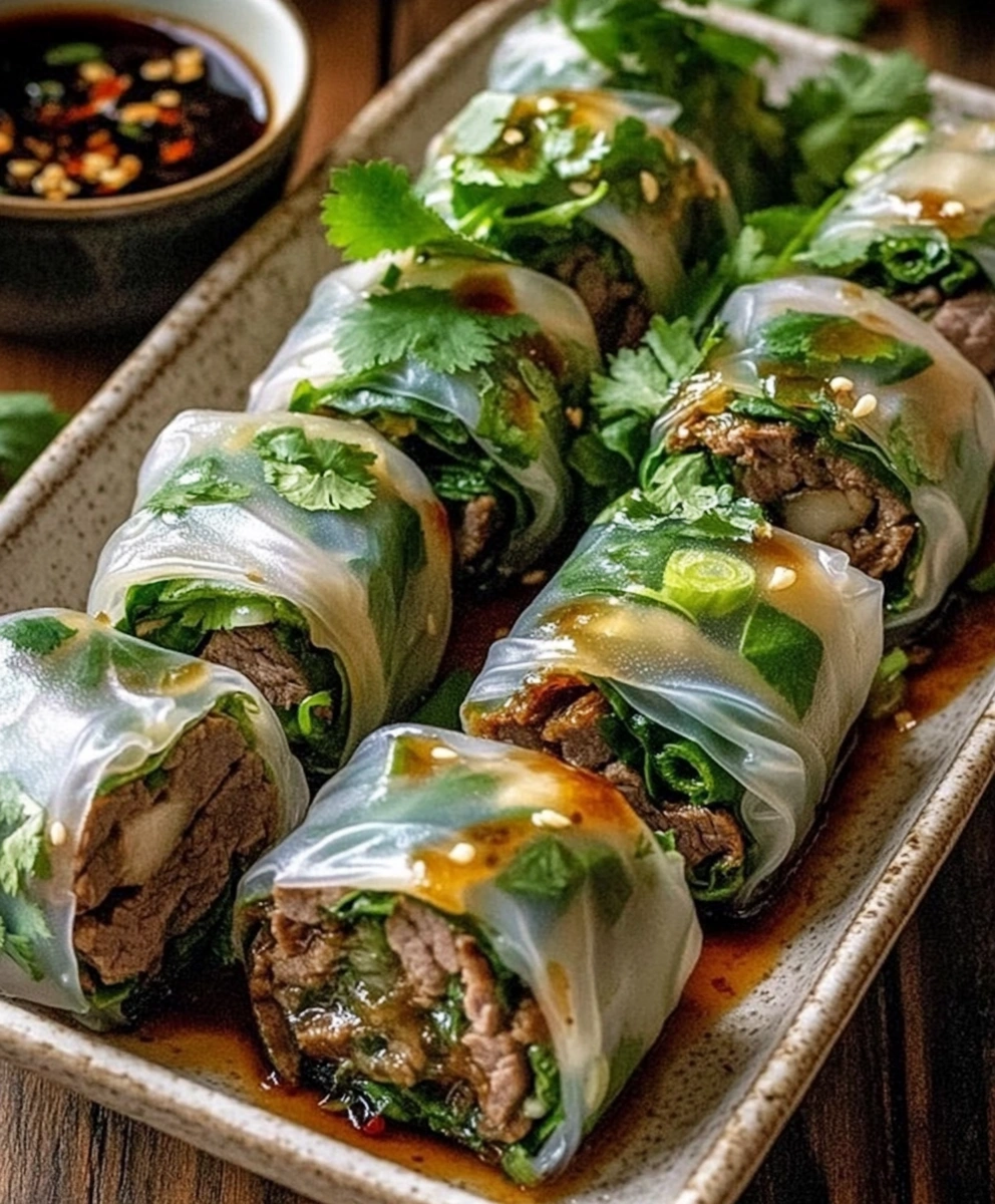 Thai Basil Beef Rolls