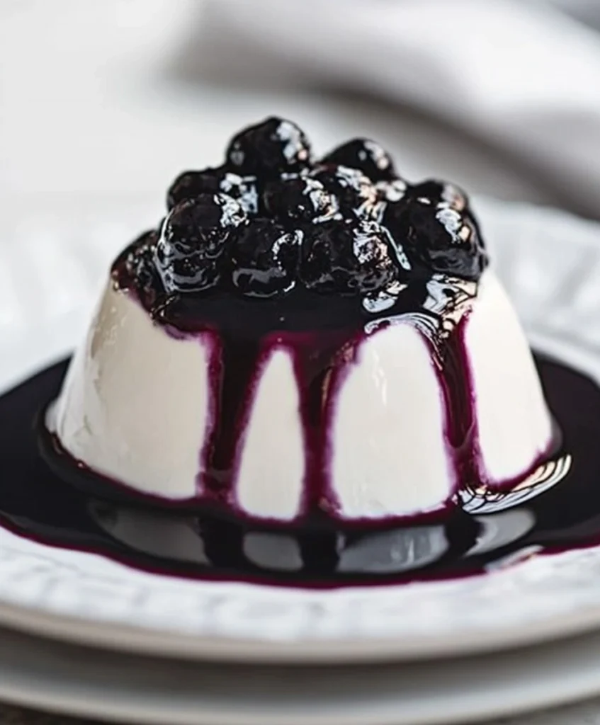oconut Panna Cotta with Blueberry Topping