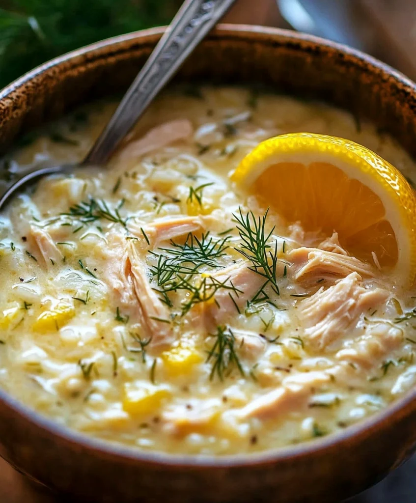 Mediterranean Lemon Chicken Soup
