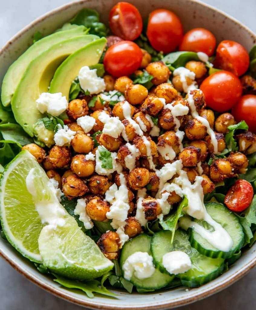 Crispy Chili Lime Chickpea Salad