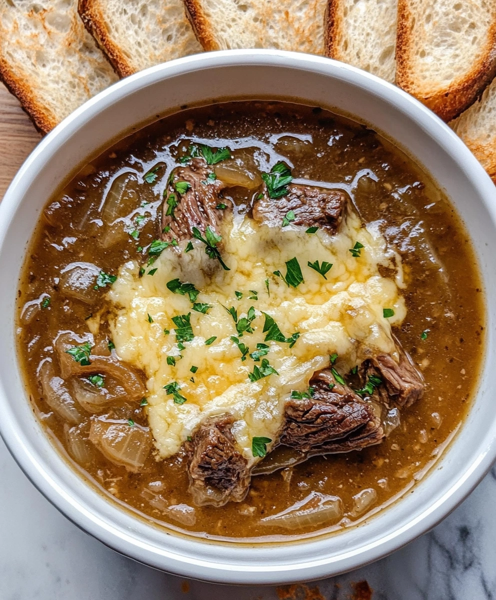 French Onion Beef Short Rib Soup