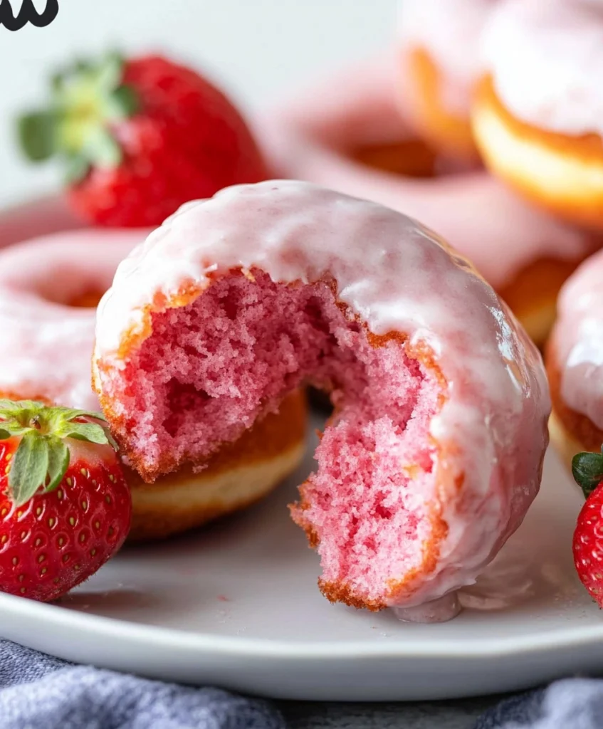 Strawberry Cake Donuts