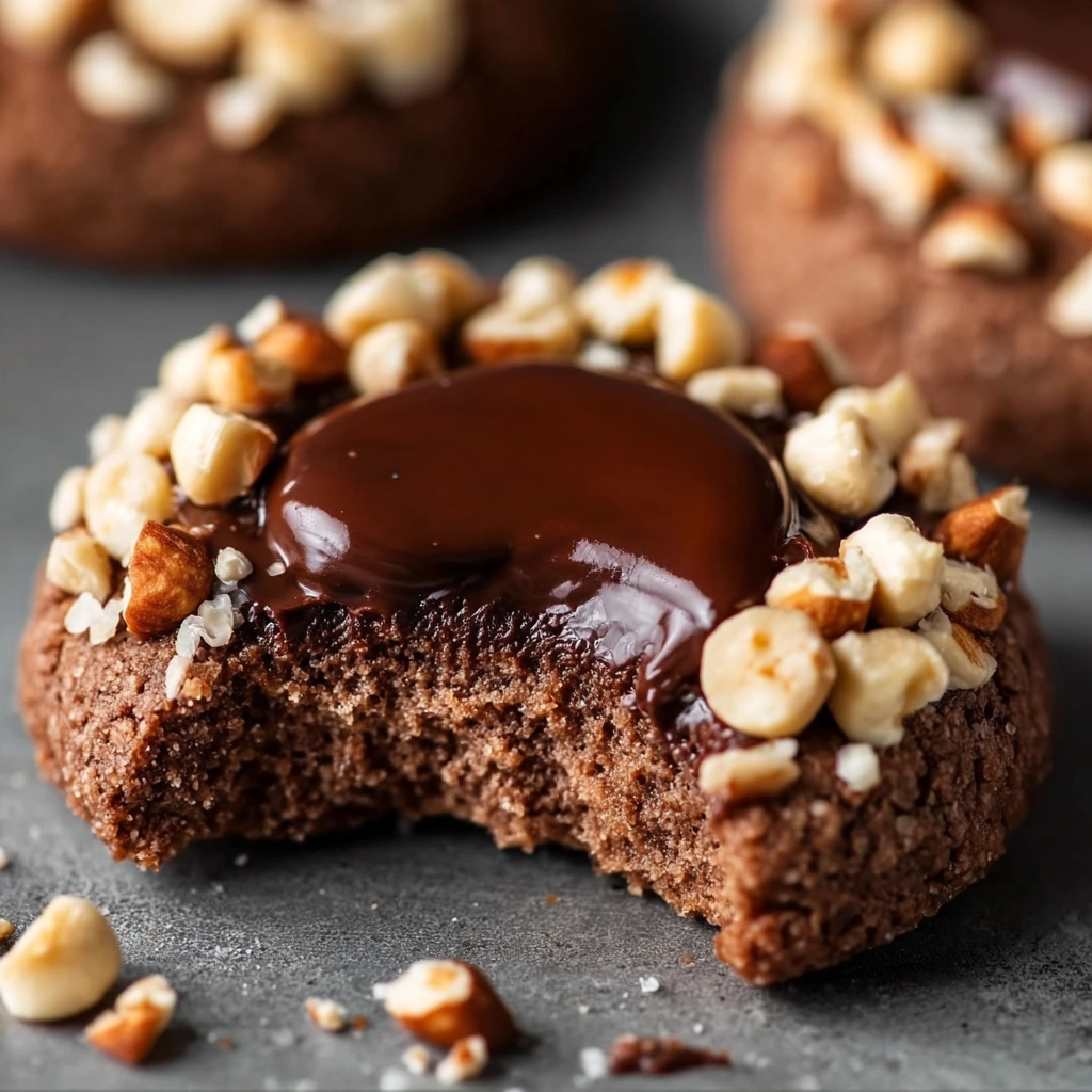 Chocolate Hazelnut Thumbprint Cookies