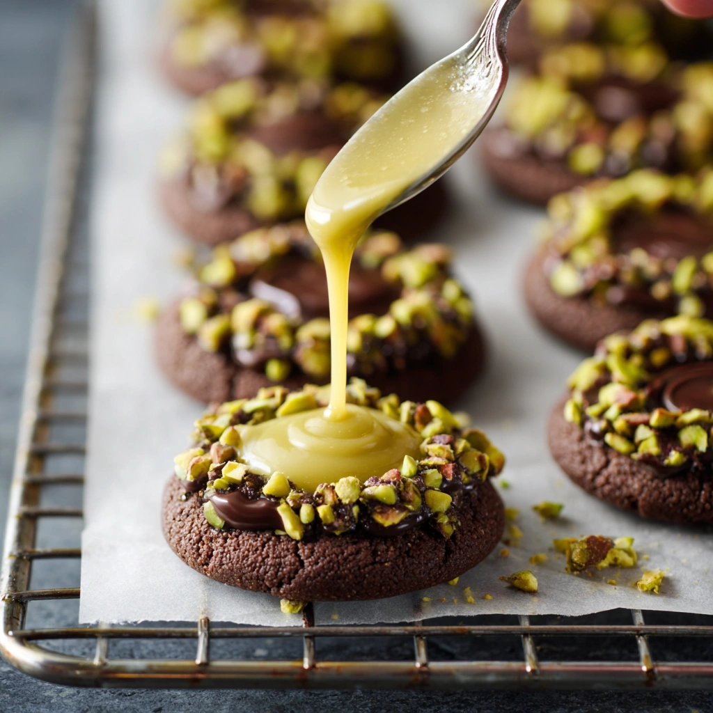 Chocolate Pistachio Cream Thumbprints