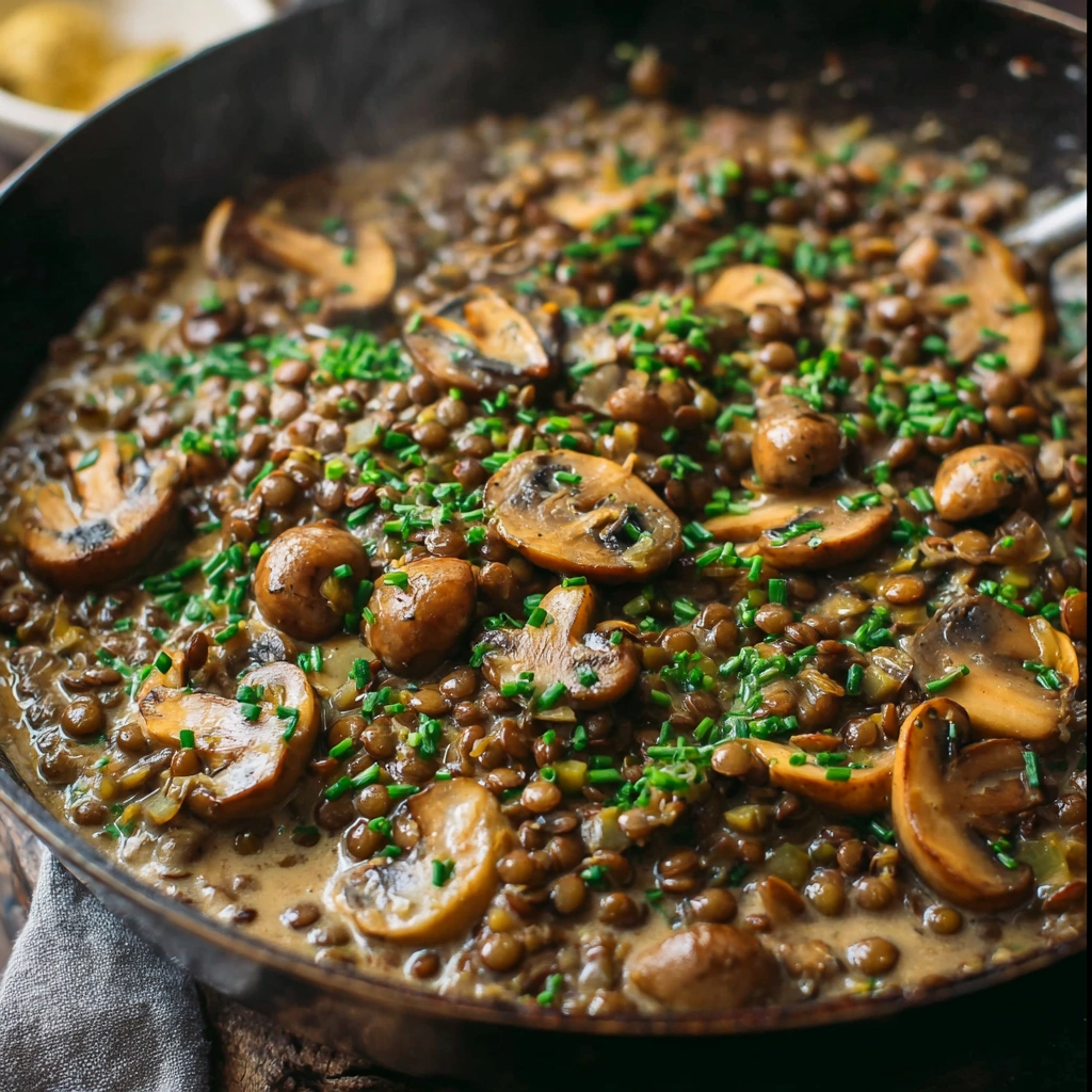 Lentil Mushroom Stroganoff