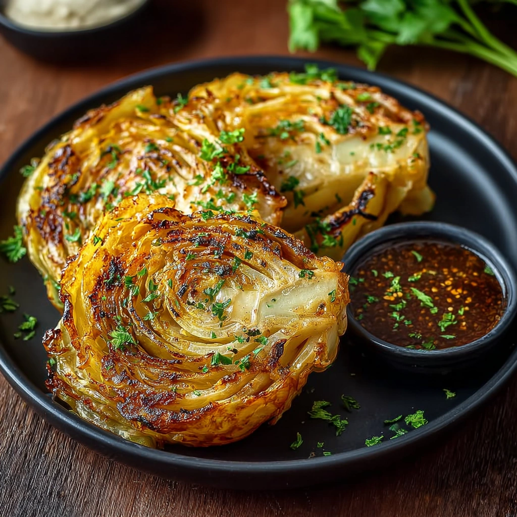 Oven Roasted Garlic Cabbage Steaks