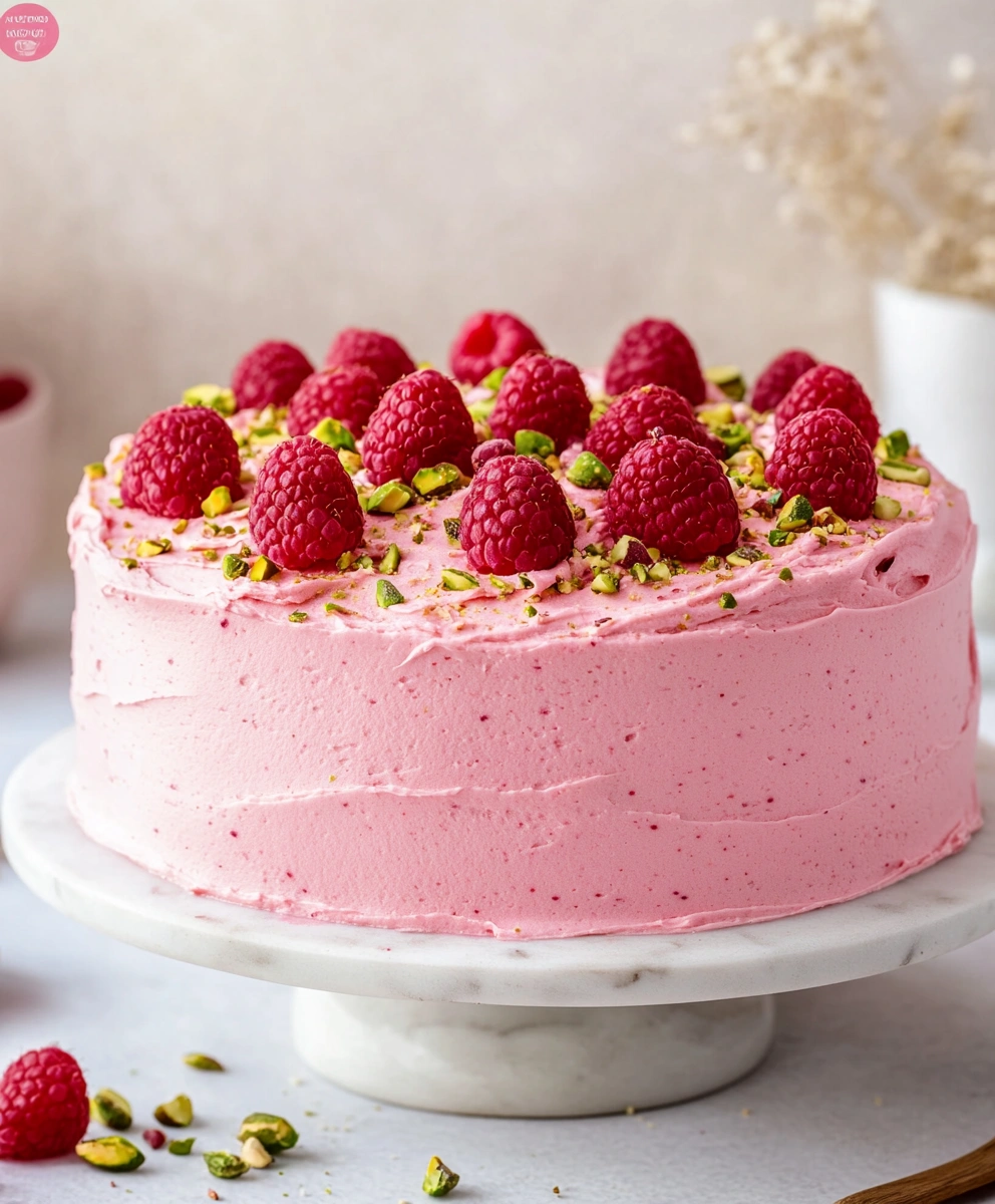 Raspberry Pistachio Cake