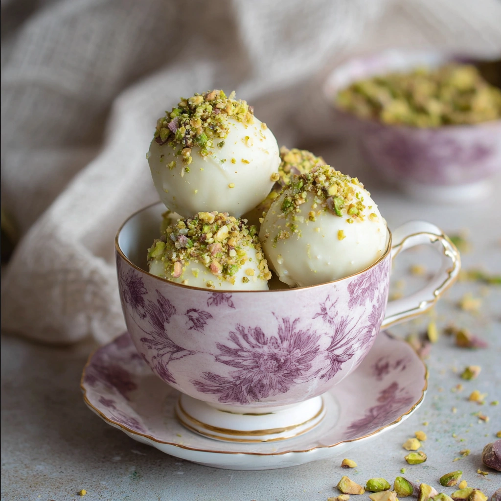 White Chocolate Pistachio Truffles
