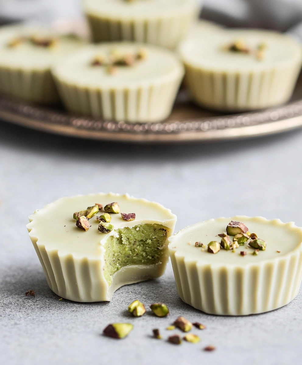 Vegan White Chocolate Pistachio Butter Cups