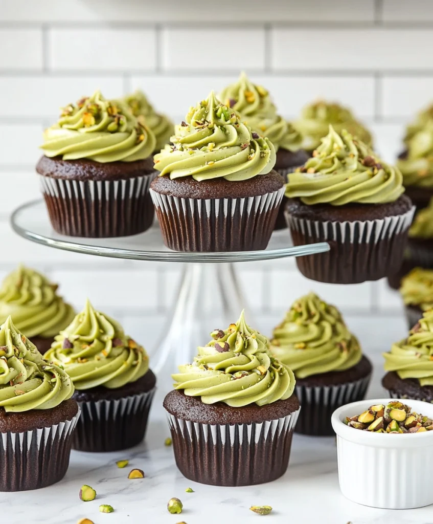 Salted Pistachio Chocolate Cupcakes
