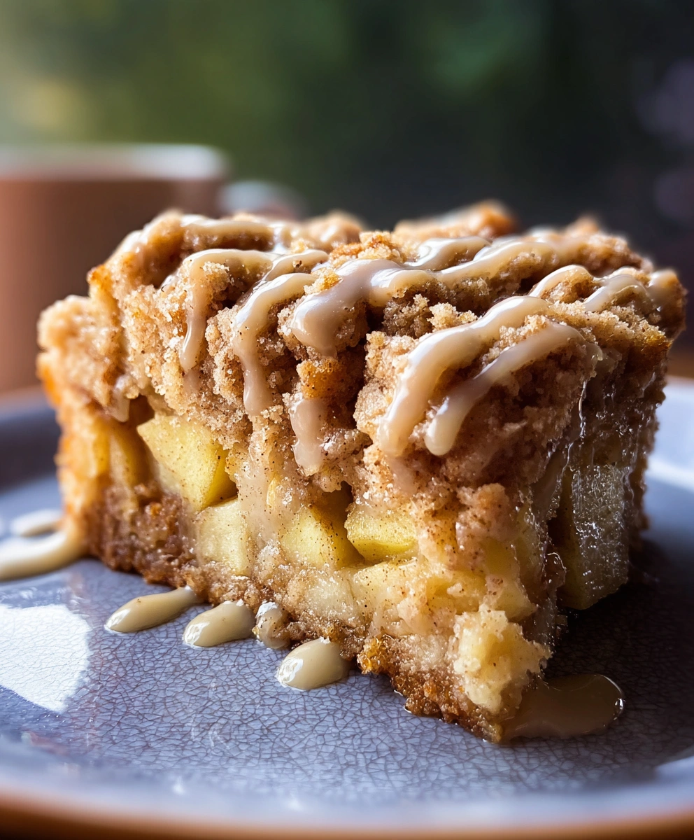 Apple Crumb Cake with Cinnamon Apple Drizzle