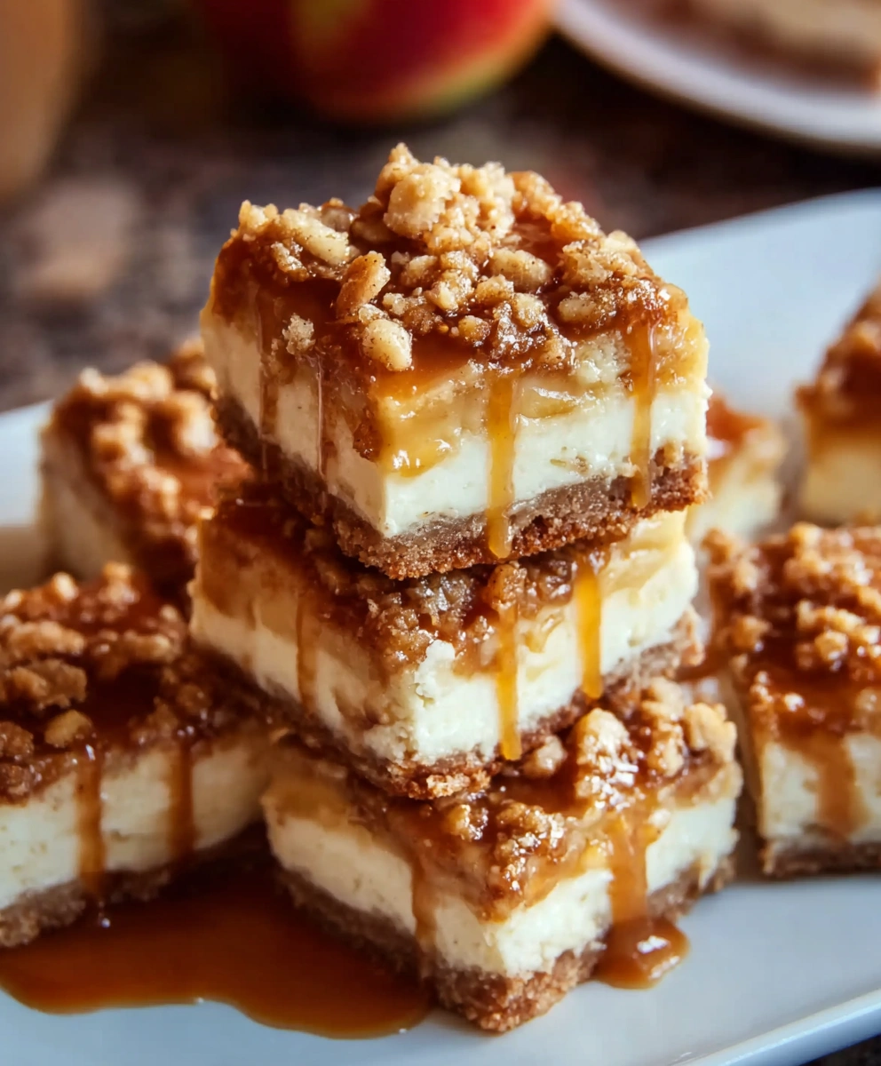Caramel Apple Cheesecake Bars