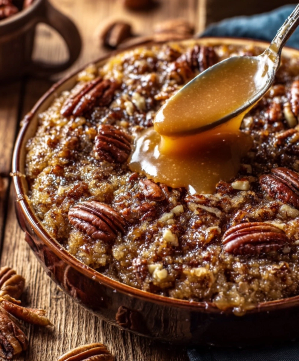 Easy Pecan Pie Dump Cake Recipe with Caramel