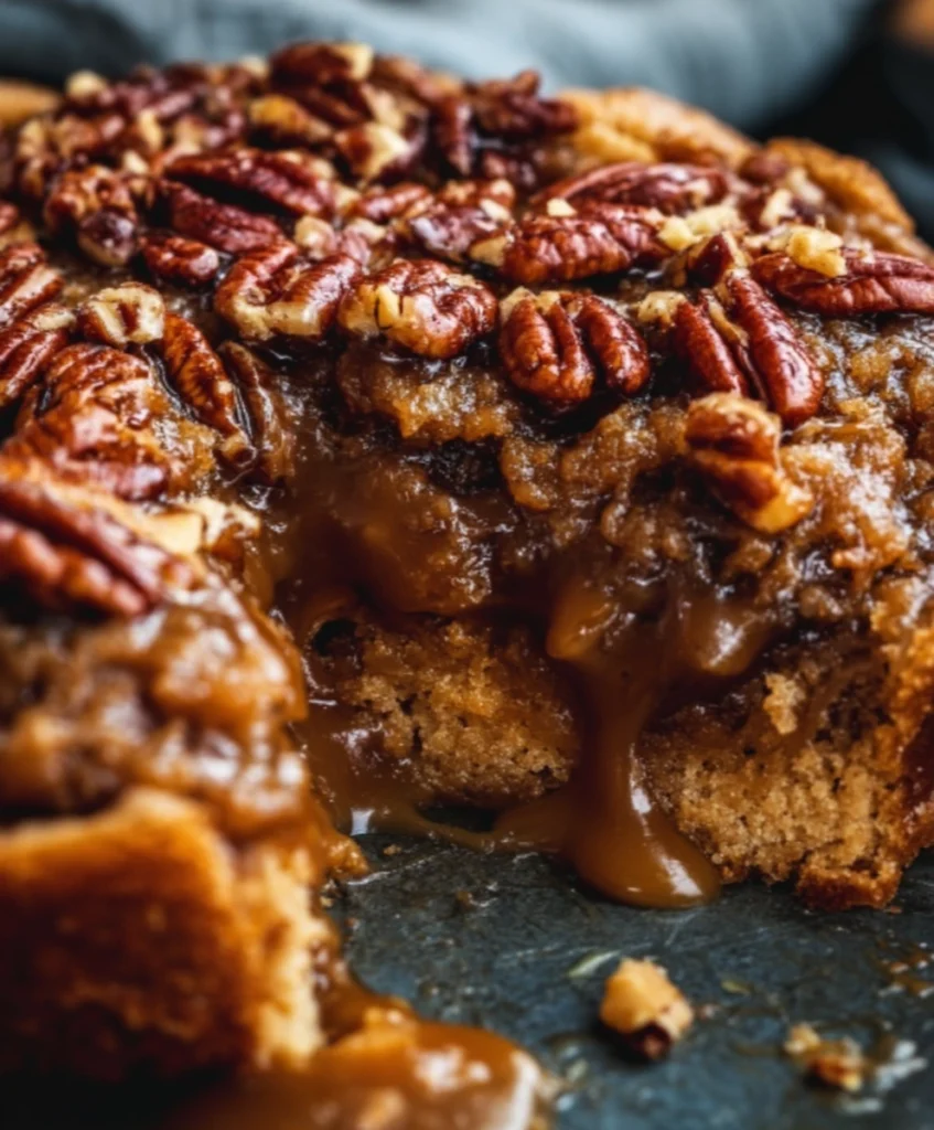 Easy Pecan Pie Dump Cake Recipe with Caramel