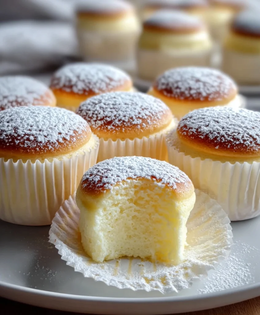 Fluffy Japanese Cotton Cheesecake Cupcakes