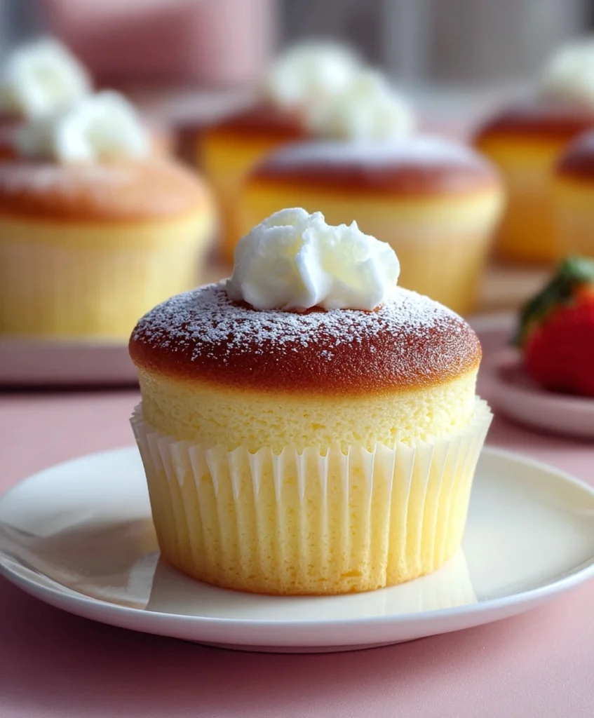 Fluffy Japanese Cotton Cheesecake Cupcakes