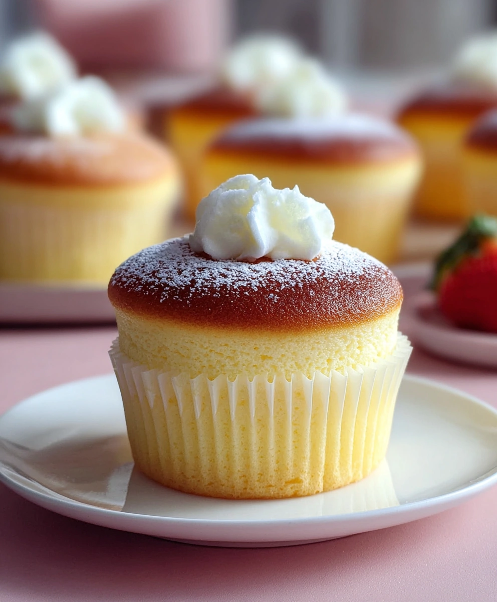 Fluffy Japanese Cotton Cheesecake Cupcakes