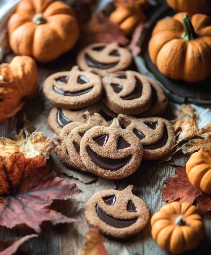 Milk Chocolate Stuffed Jack‑O’‑Lantern Cookies For Halloween