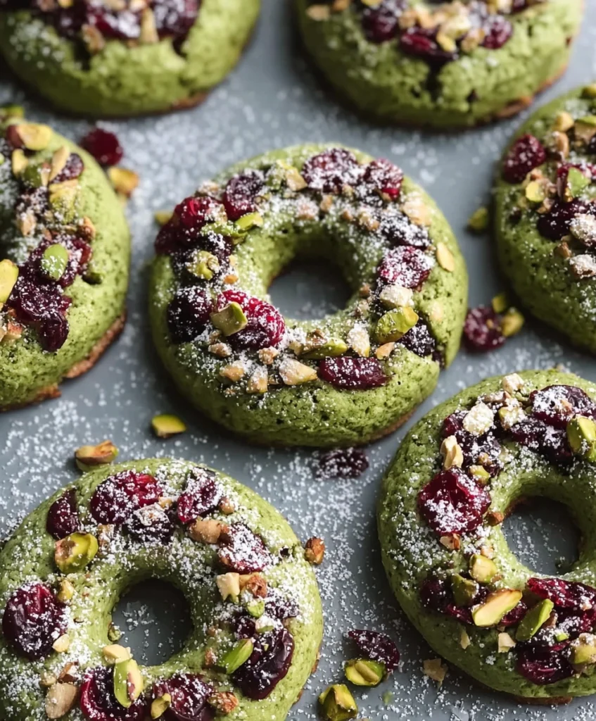 Pistachio Cranberry Wreath Cookies