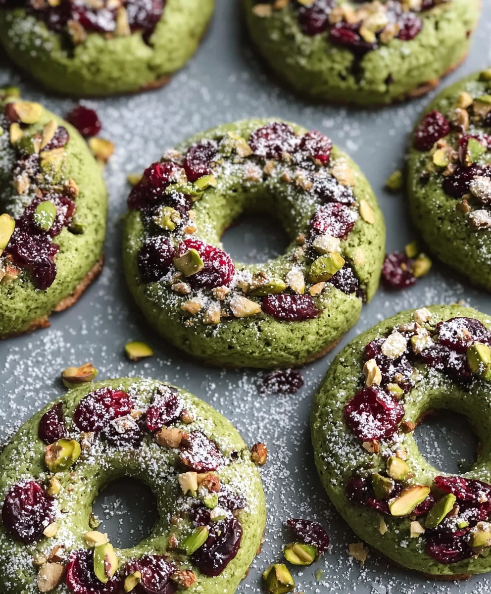 Pistachio Cranberry Wreath Cookies