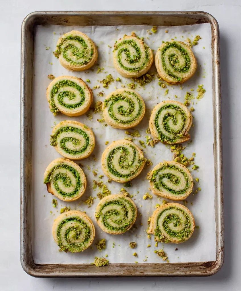Pistachio Pinwheel Cookies